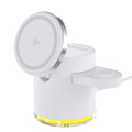 C16 magnetic folding three-in-one wireless charger in black or ivory white charging phone watch earphone