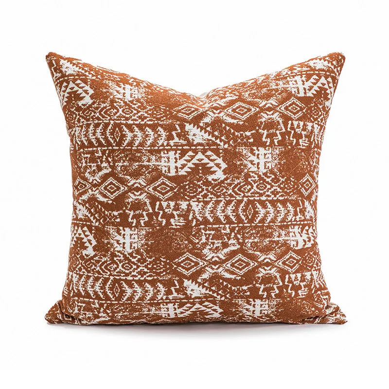 45cm square cushion pillow in solid colour with decorative edge stitching on sofa
