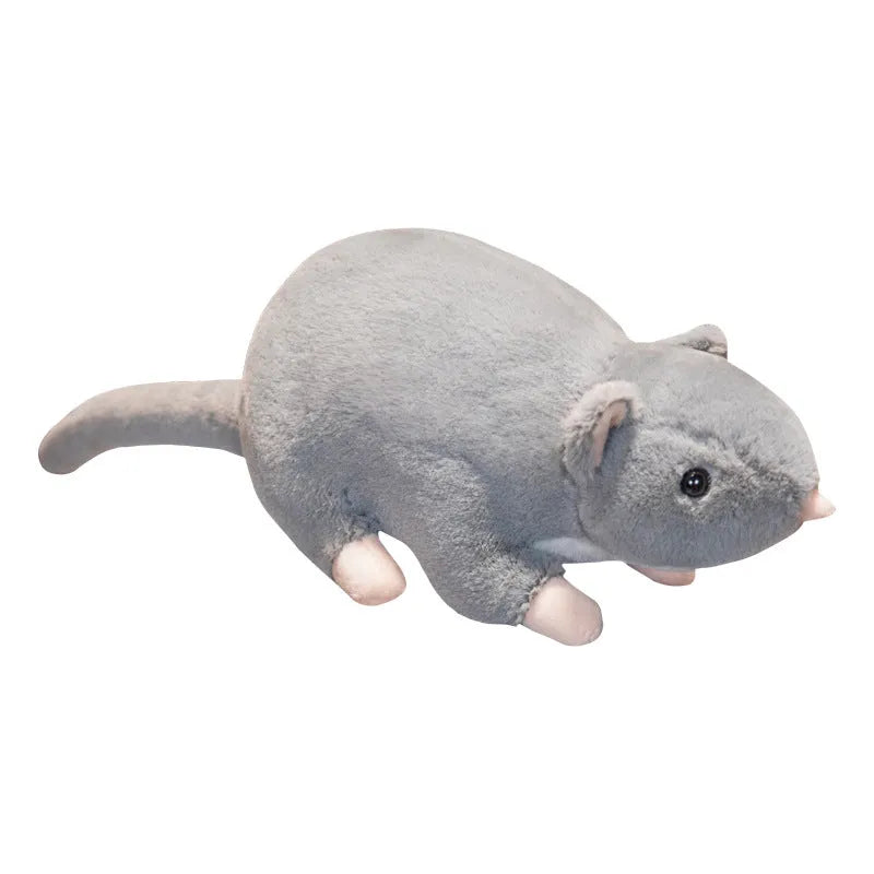 Cartoon mouse plush doll toy shown in three size options for youth companionship