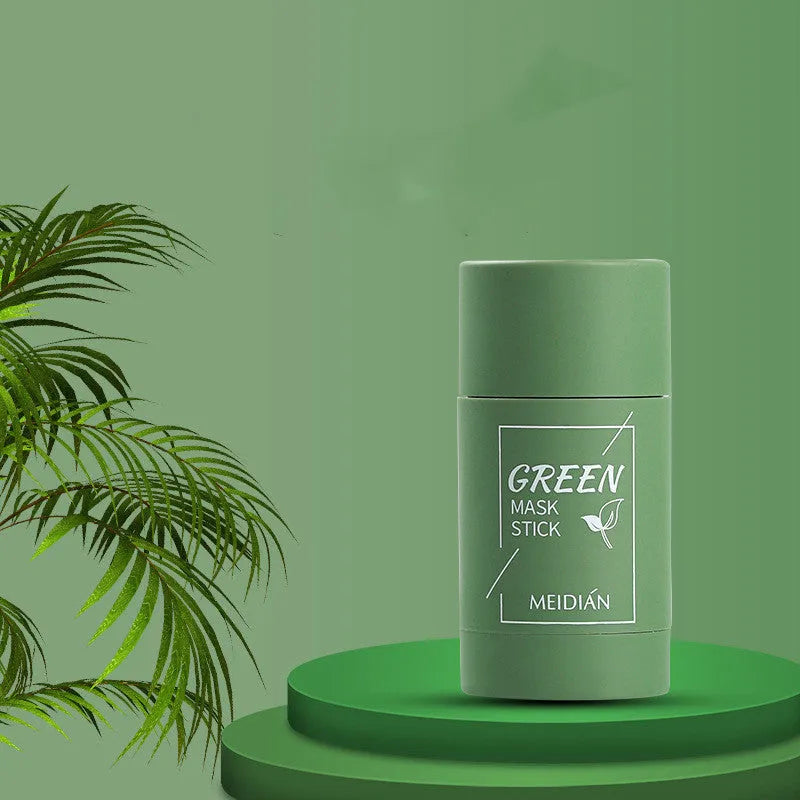 Solid mud mask stick in green colour for oil control and deep cleansing, 40g