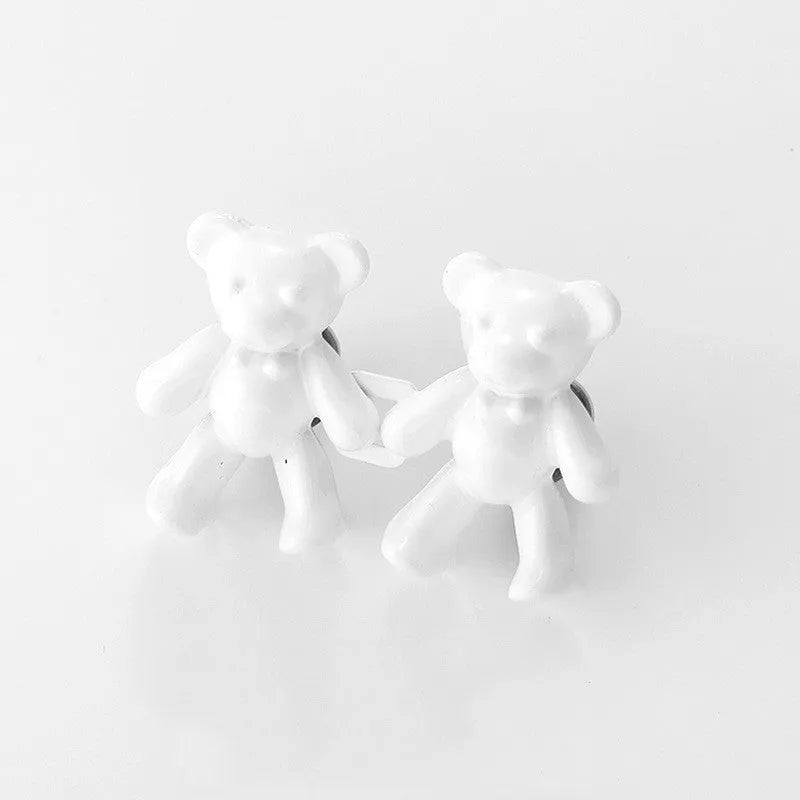 Cute bear alloy waist clip fastener for trousers, 40mm x 27mm, available in multiple colours