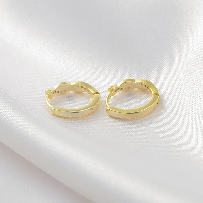 Geometric round hemp rope and copper earclip earrings for women in gold or silver colour