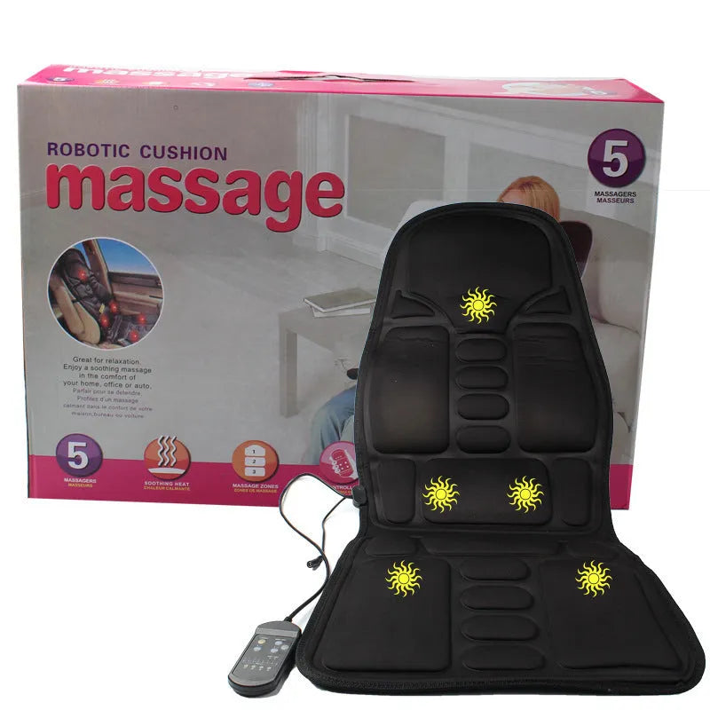 Black infrared heating massage mat physiotherapy cushion with AC power operation