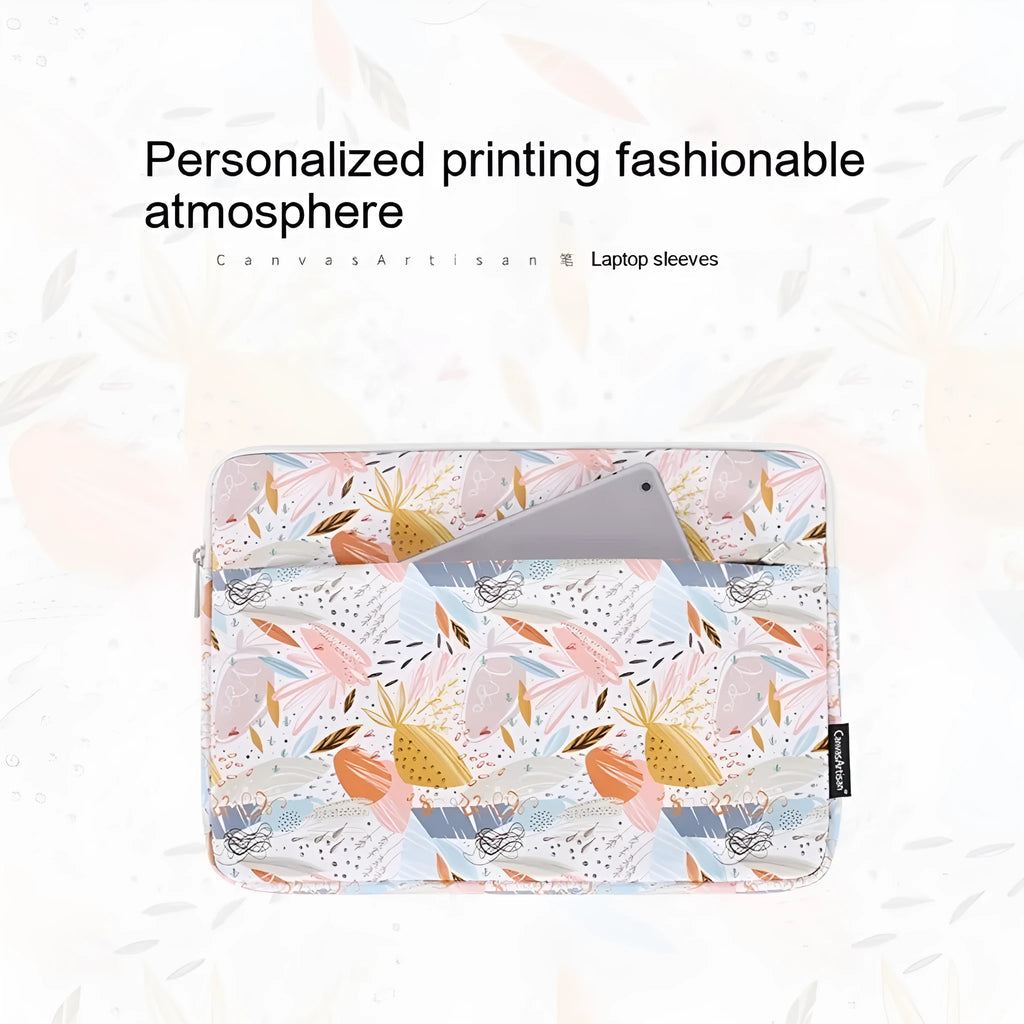 White waterproof PU leather laptop inner sleeve for 14 inch computers on a plain background.
