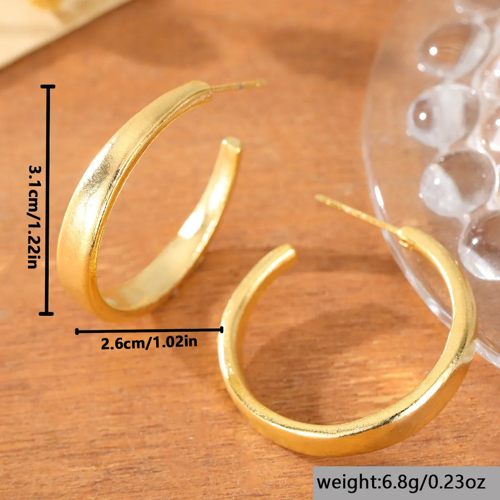 Pair of brushed matte geometric earrings for women in picture colour zinc alloy
