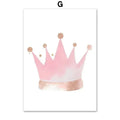 Rainbow castle crown canvas wall painting frameless decor in Nordic style with pattern and size options