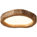 Wood grain round ceiling light in new Chinese style for bedroom installation