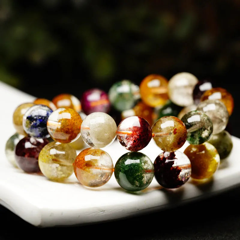 Colourful four seasons ghost cornucopia crystal bracelet in ethnic retro style.