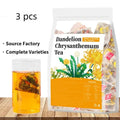 Dandelion Chrysanthemum Tea herbal blend in tea bag, natural botanical ingredients