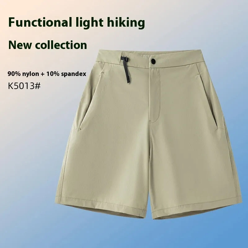 Men's quick-drying sports shorts in Army Green colour with four-sided elastic design
