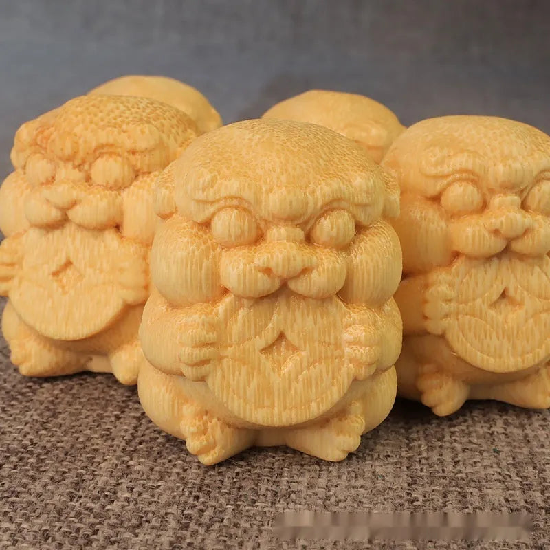 Solid bamboo Take Money carving ornament with 4.5cm height and detailed surface carving