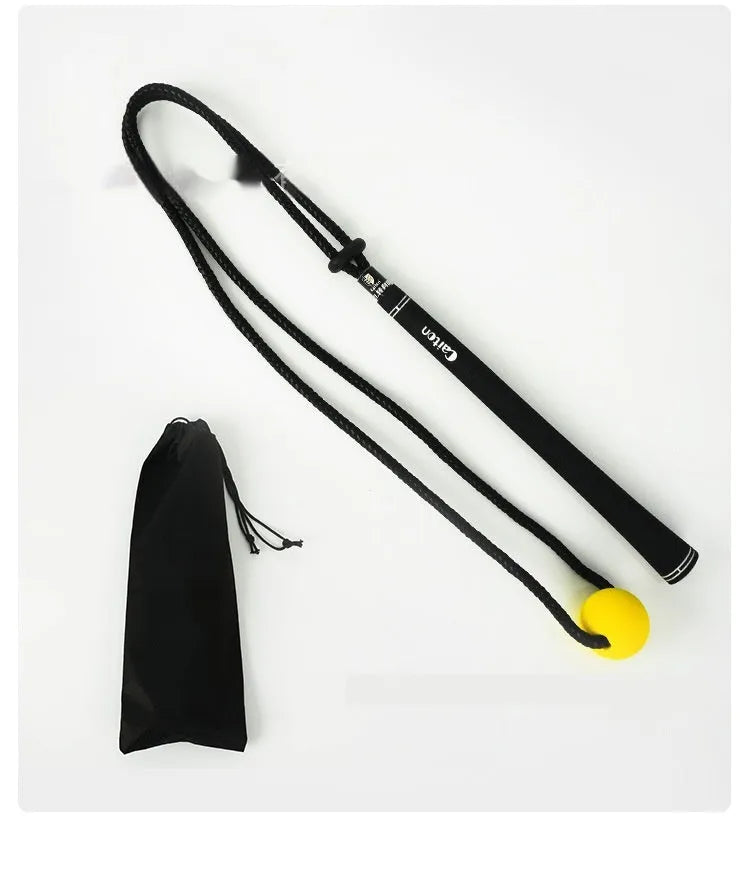 Black silicone elastic training rope for golf swing correction and ball sports technique practice