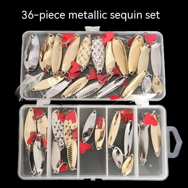 Pineapple-shaped fishing lure with gold and silver metal sequins in three package size options