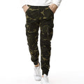 Men's outdoor camouflage trousers in blue grey camouflage colour, mid-waist, polyester fibre