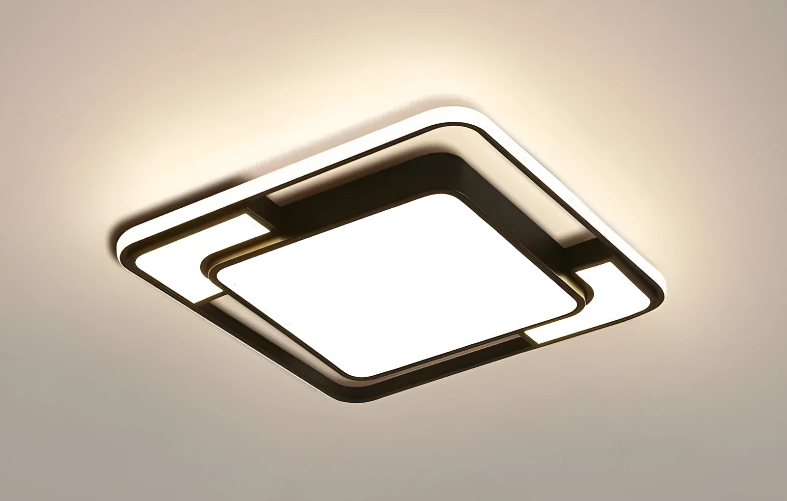 Square white LED ceiling lamp with new Nordic design for living room and bedroom lighting
