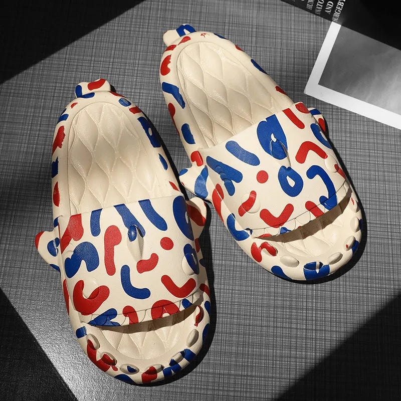 EVA home slippers with shark design in open toe style available in multiple colours