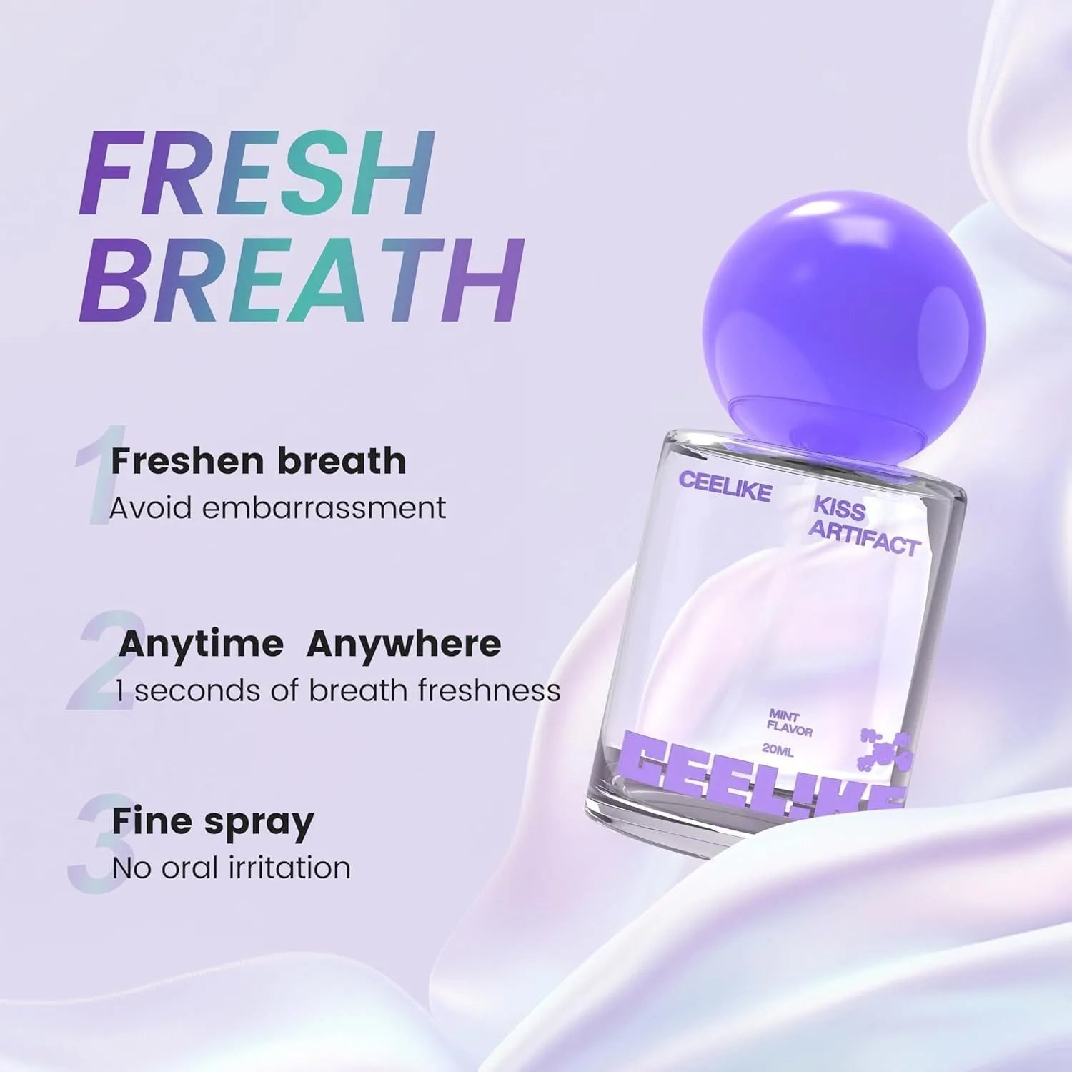 20ml bottle of portable long-acting probiotics oral spray for hydrating mouth care.