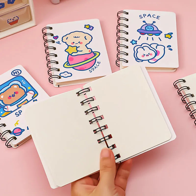 Astronaut Flipped Portable Pocket Flipper Notebook in A6 size with space-themed illustrated cover