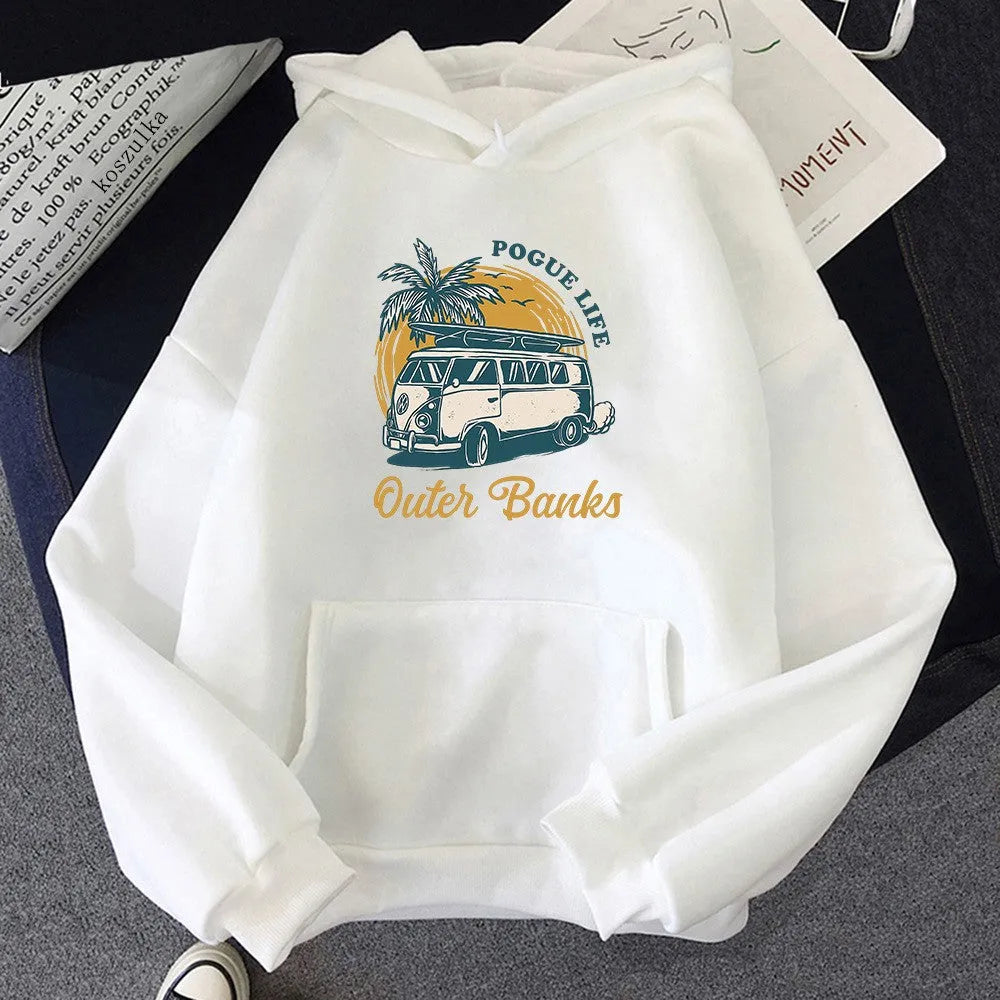 Bund Exploration hooded hoodie pullover with letter pattern for men and women, polyester fabric, long sleeves, available in multiple colours and sizes