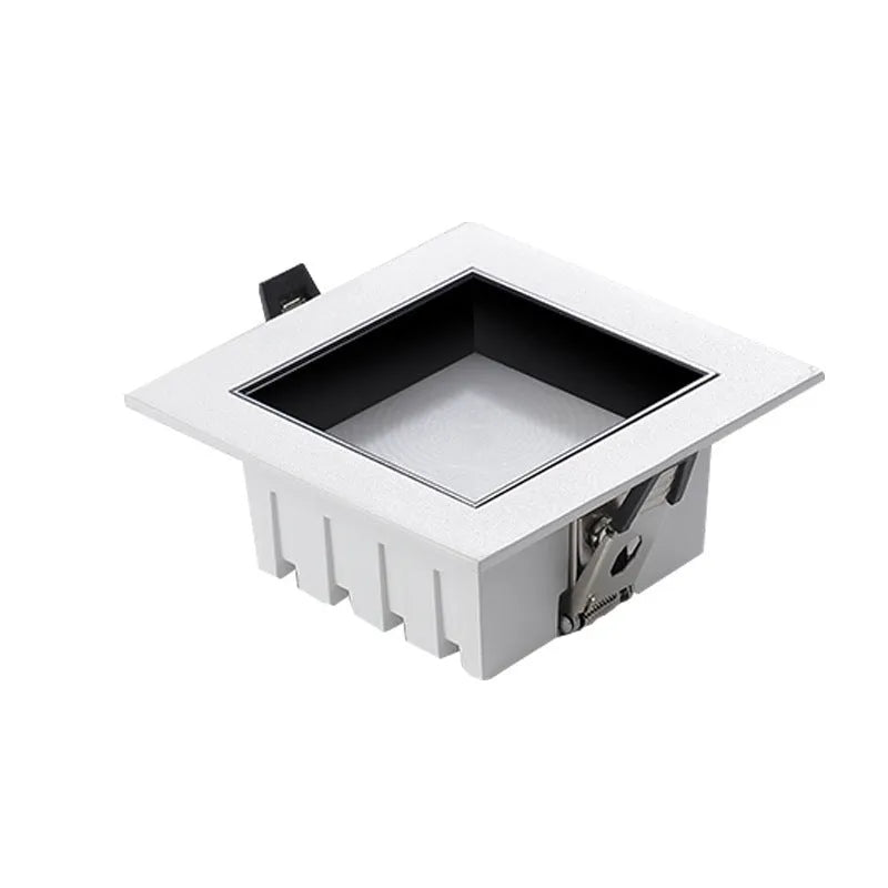 Ultra-thin square LED downlight in black finish with aluminium shell for ceiling grid installation