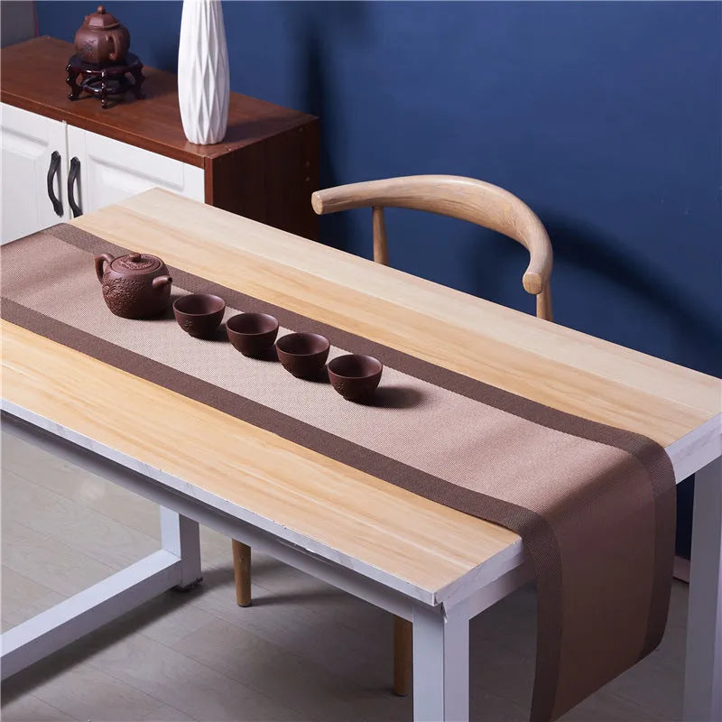 PVC non-slip dish mat for kitchen sinks in modern simple style with gradient bamboo pattern