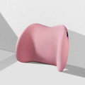 Black memory cotton car headrest and waist support cushion set on a car seat.