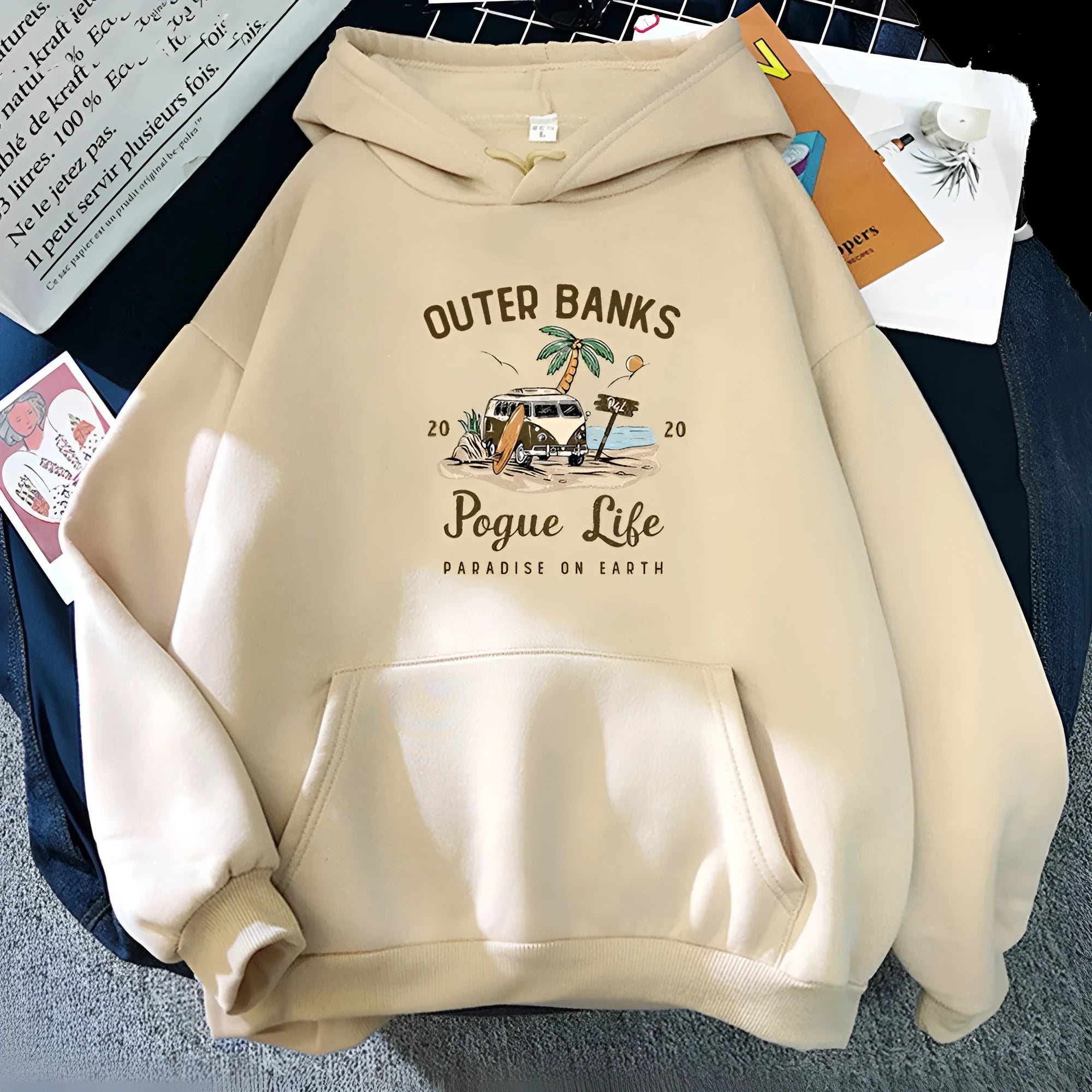 Bund Exploration hooded hoodie pullover with letter pattern for men and women, polyester fabric, long sleeves, available in multiple colours and sizes