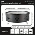 Portable stainless steel BBQ stove with detachable design and anti-scalding handle in Space Gray for outdoor camping