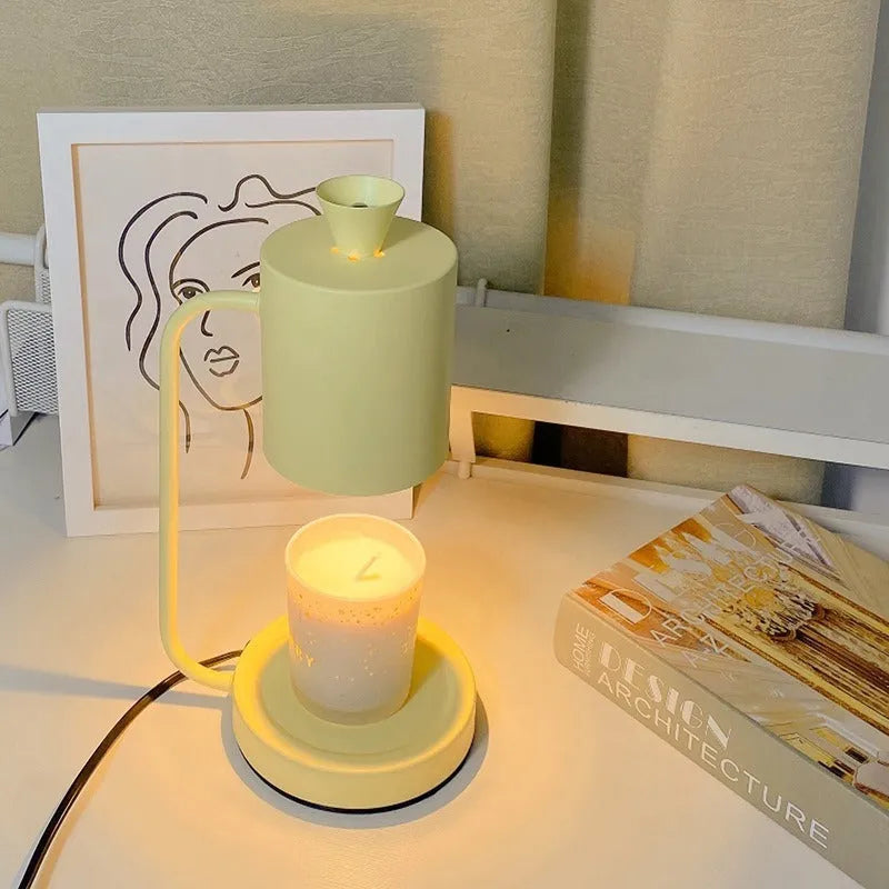 White European-style metal aromatherapy wax melt lamp with dimmer switch on a 1.5m cable.