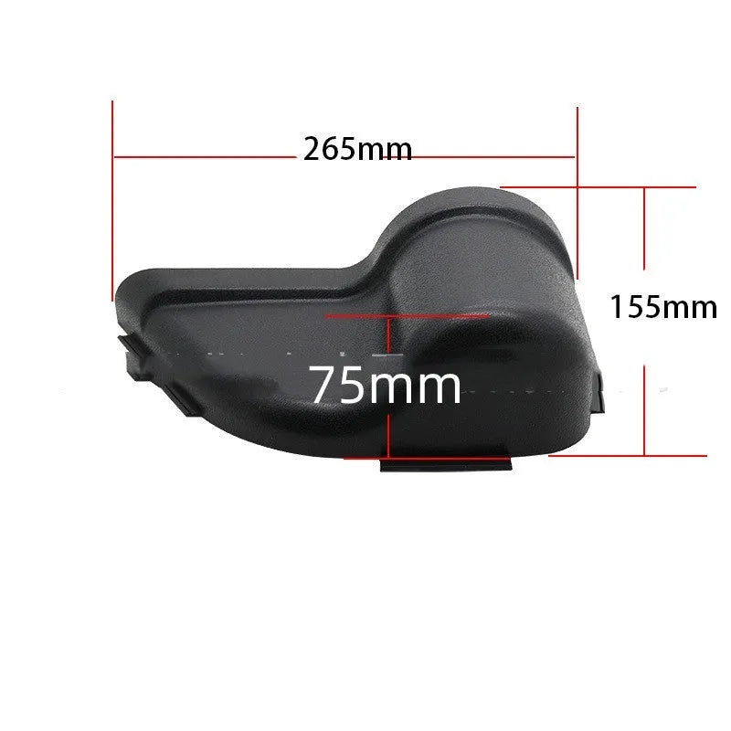 Black ABS plastic storage box mounted on a Jeep Wrangler interior door panel.