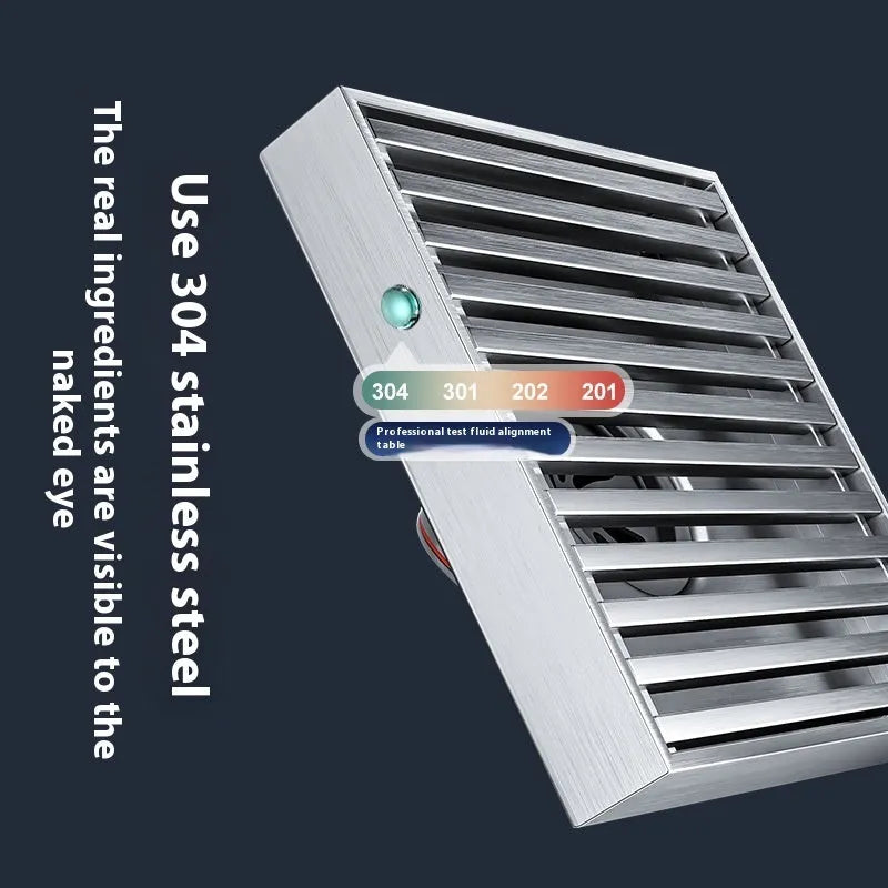304 stainless steel courtyard floor drain in gun gray with 15x15cm dimensions and ABS deodorant core