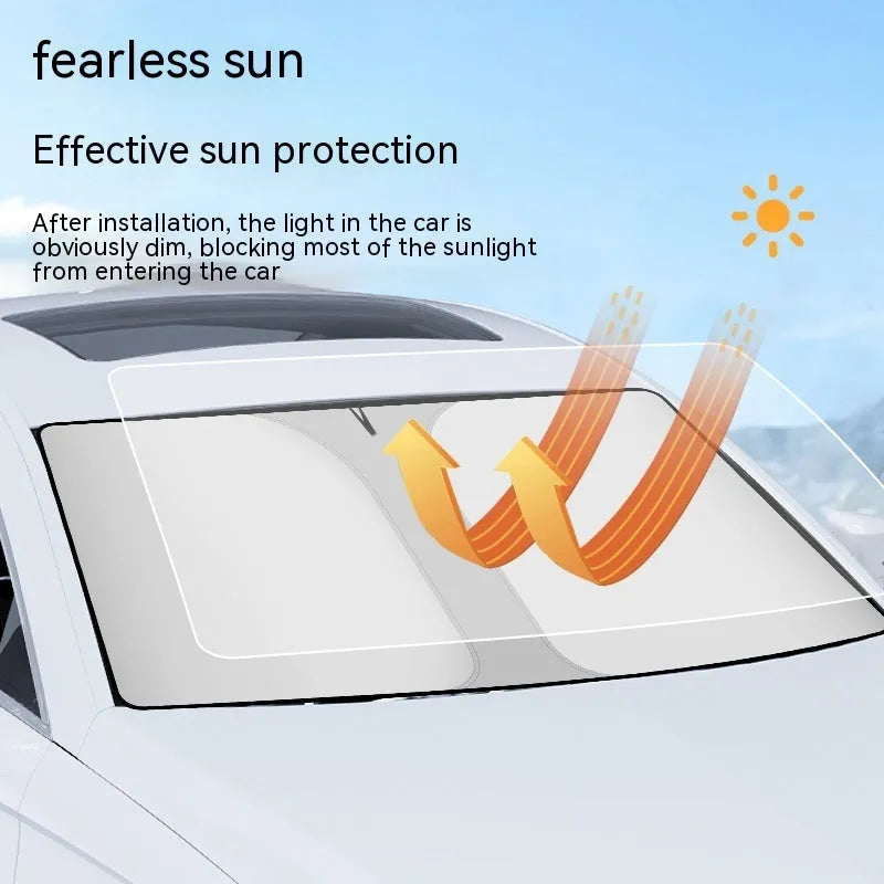 Car double ring front shield sun protection with titanium silver coating and NC fabric construction