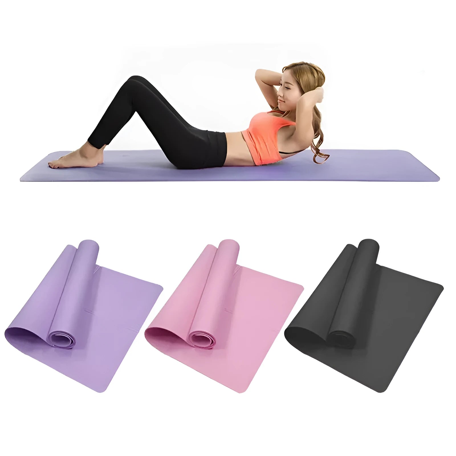 Portable EVA foam yoga mat 175x61cm in blue for home yoga nap and dance