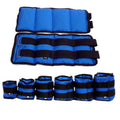 A pair of Oxford cloth legging sandbags for running and track training, available in weights from 1kg to 6kg.