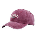 Personalised adult peaked cap with distressed letters embroidery in adjustable sizing