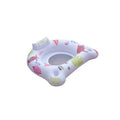 White luminous U-shaped inflatable water float seat on blue water surface