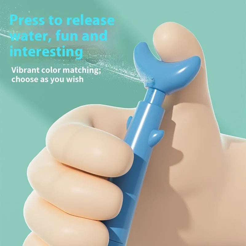 Shark Water Gun Pen in blue plastic – novelty ballpoint with water spray tip