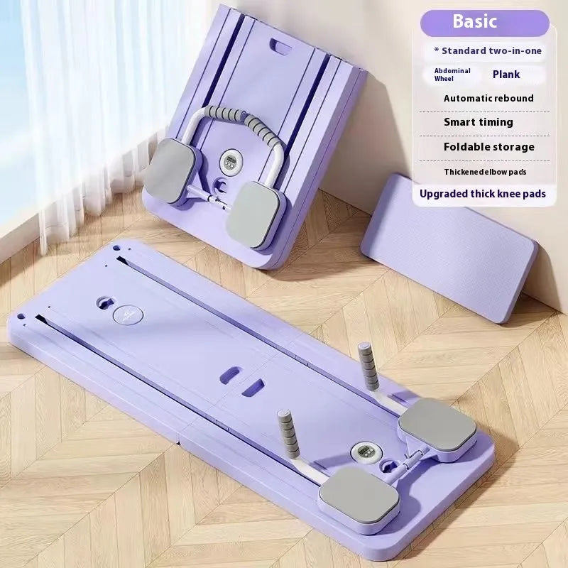 Purple automatic rebound abdominal wheel fitness board for multi-station home workouts