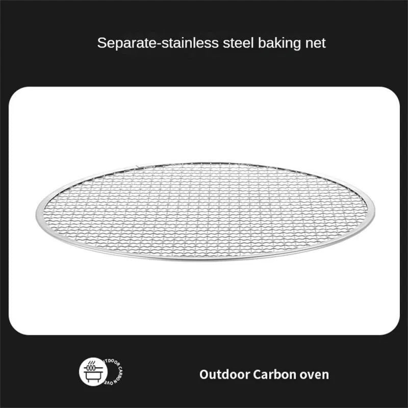 Portable stainless steel BBQ stove with detachable design and anti-scalding handle in Space Gray for outdoor camping