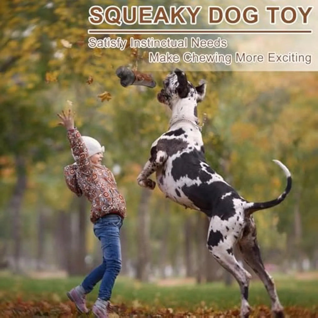 Large bacon-flavoured squeaky nylon chew toy for aggressive chewing dogs