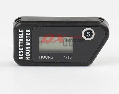 Black waterproof electronic timer with LCD display for vehicle and machinery maintenance