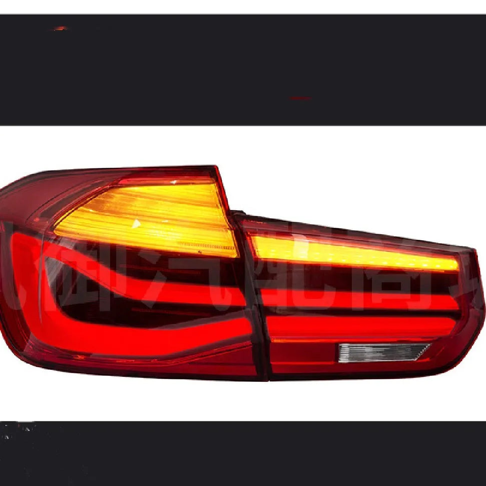 BMW 3 Series LED tail light assembly with streamer steering lights in red or smoked black finish