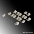 Keyboard stabiliser accessories set showing black and milky white 6.25U and 7U satellite axis stabilisers