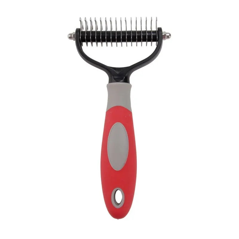Pets Dematting Comb for Dogs and Cats – Stainless Steel Grooming Brush for Knots and Tangles – Effective Hair Removal Comb for Medium and Long-Haired Pets – Available in Blue, Red, and Large Sizes