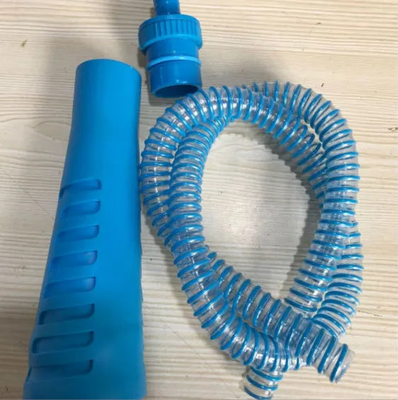 Blue plastic suction pipe with round head for appliance cleaning, 114cm length