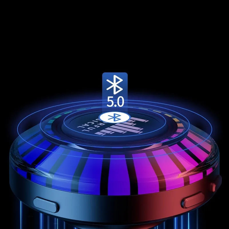 Small cubic voice control Bluetooth ambience lamp projecting Polar Light effects.