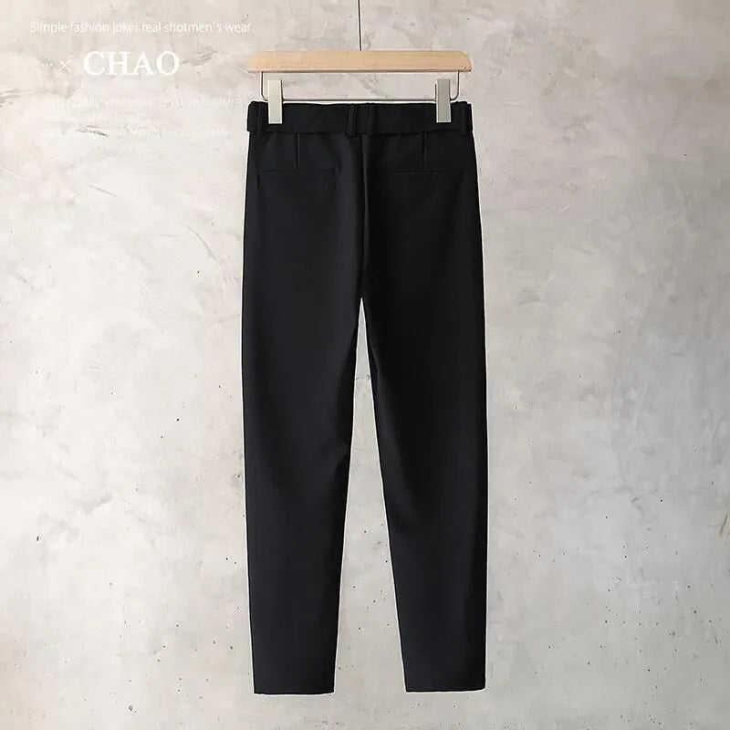 Boys slim straight trousers in wool-blend fabric showing tapered leg styling and straight leg opening