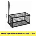 Automatic mouse cage trap with metal and plastic construction showing cage mechanism