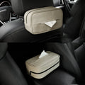 Black leather car storage hanging box organiser bag with dimensions 230x110x90mm