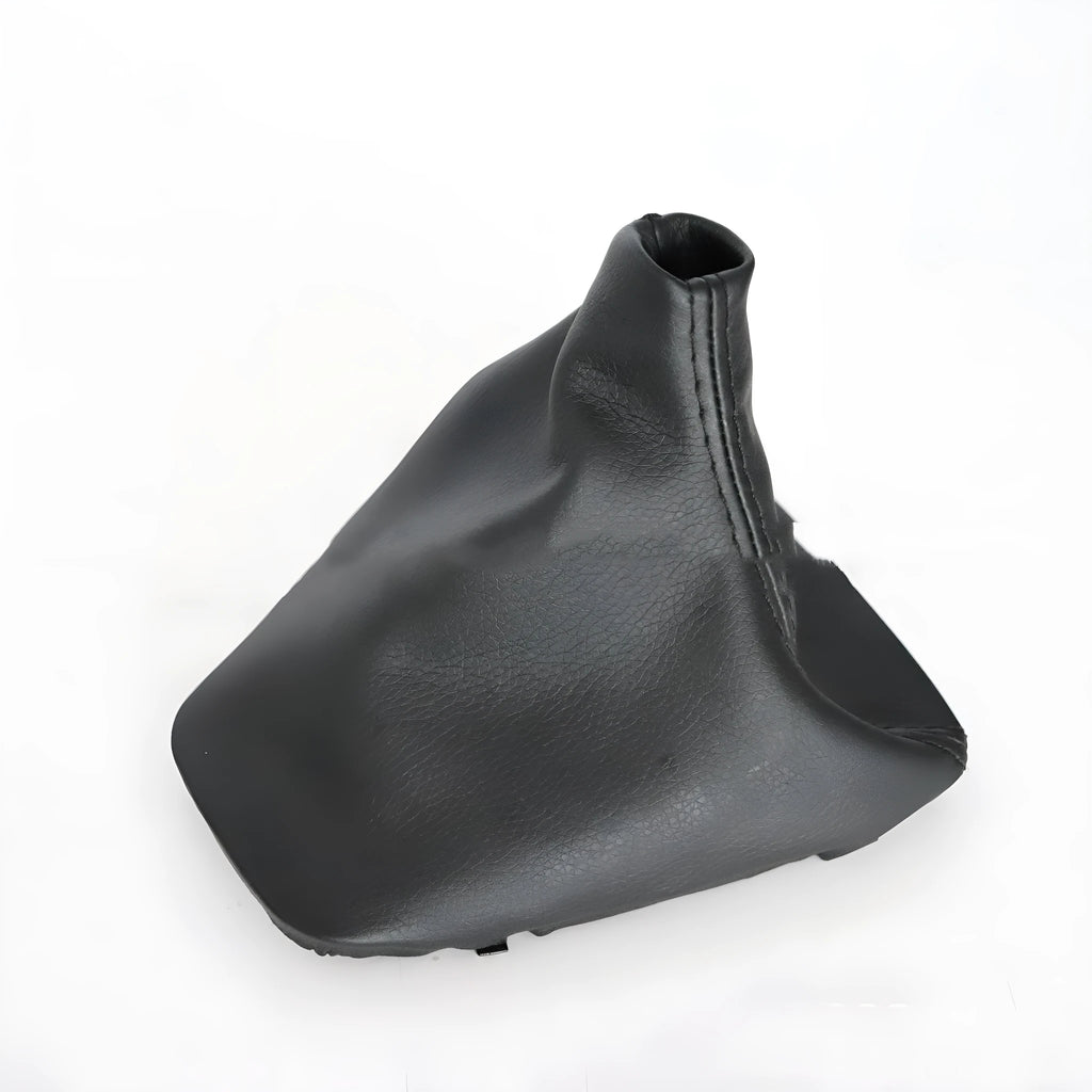 Black PU leather gear dust cover for BMW 3 Series manual gear stick.